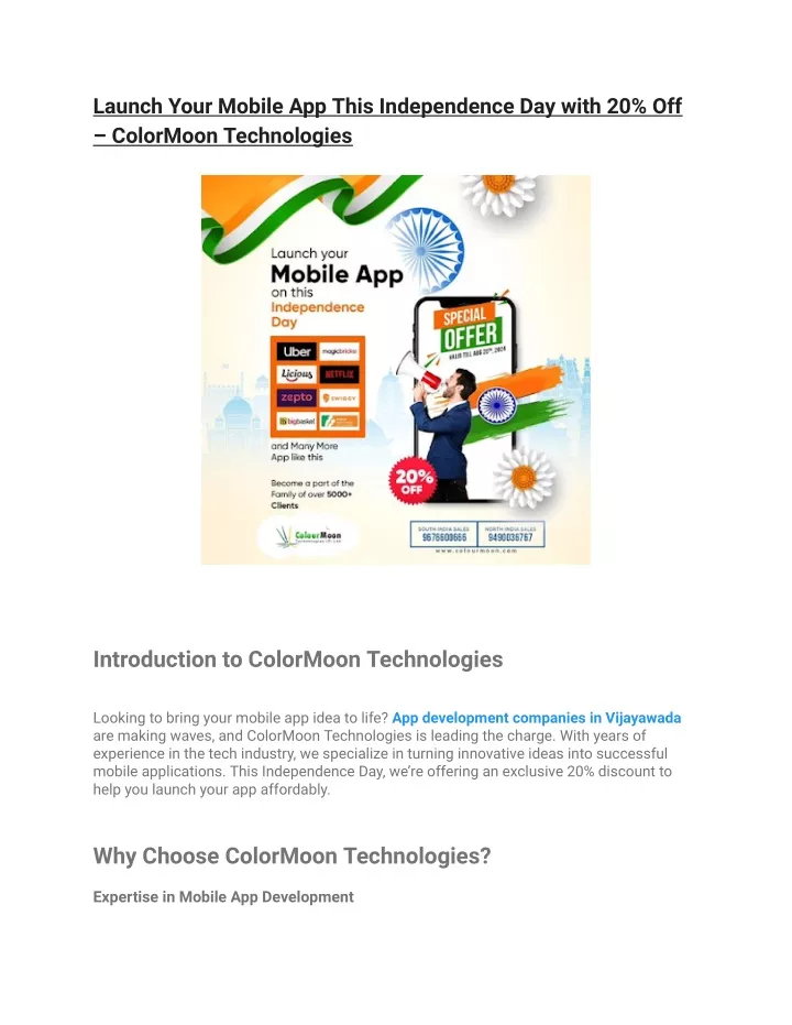 launch your mobile app this independence day with