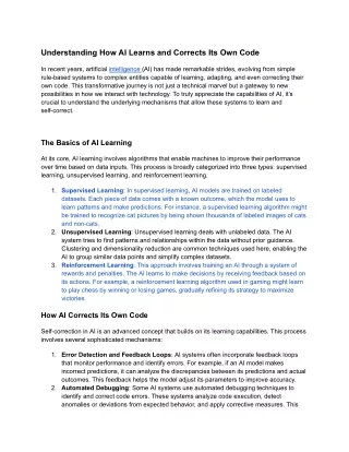 13. Understanding How AI Learns and Corrects Its Own Code
