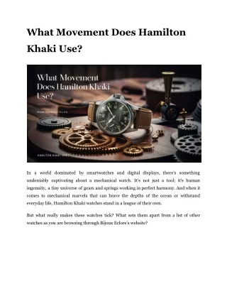 what movement does hamilton