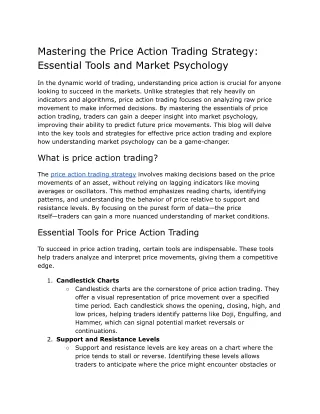 Mastering the Price Action Trading Strategy_ Essential Tools and Market Psychology