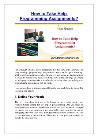 How to Take Help Programming Assignments?