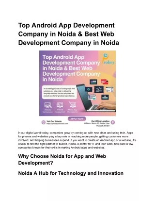 top android app development company in noida best