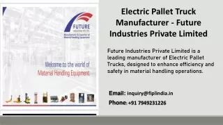 electric pallet truck manufacturer future