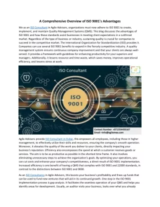 a comprehensive overview of iso 9001 s advantages