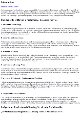 How a Professional Cleaning Service Can Improve Your McMinnville Home