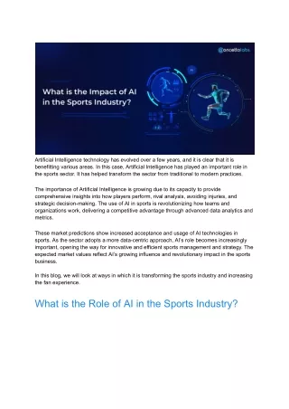 What is the Role of AI in the Sports Industry