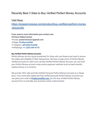Buy Verified Perfect money Accounts