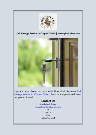 lock change service in corpus christi