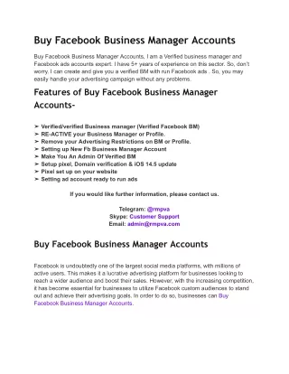 Buy Facebook Business Manager Accounts__rmpva
