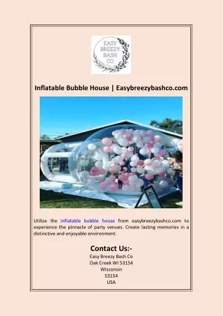 inflatable bubble house easybreezybashco com