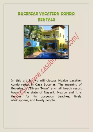 BUCERIAS VACATION CONDO RENTALS