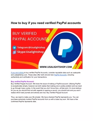 Buy Verified PayPal Accounts