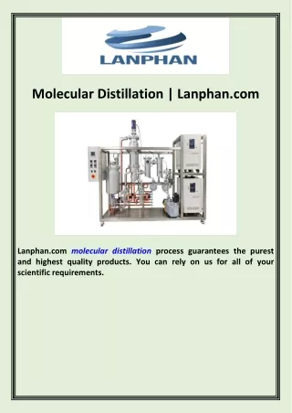 molecular distillation lanphan com