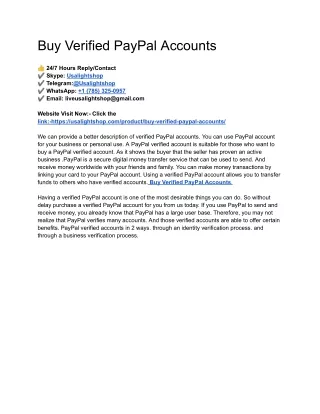 Buy Verified PayPal Accounts
