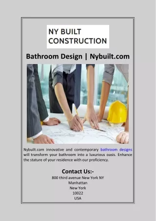 Bathroom Design  Nybuilt.com