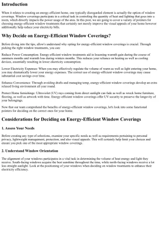 Tips for Deciding On Energy-Efficient Window Coverings
