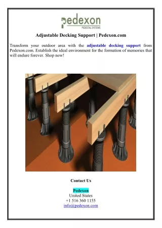 Adjustable Decking Support | Pedexon.com