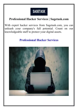 Professional Hacker Services | Sagetask.com