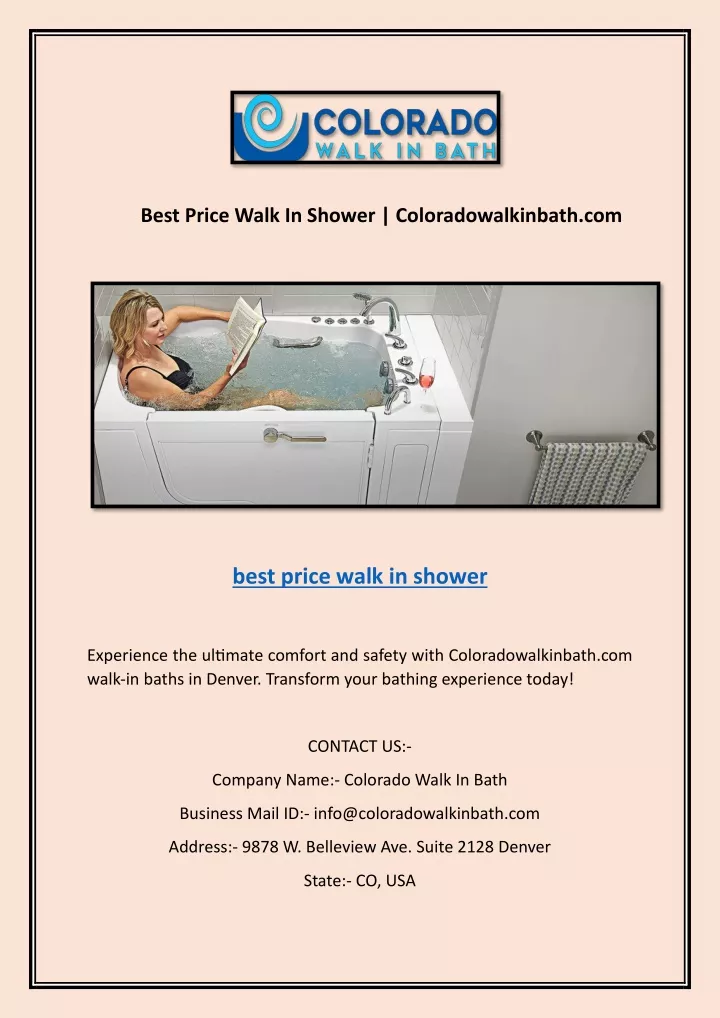 best price walk in shower coloradowalkinbath com