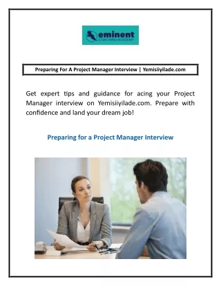 preparing for a project manager interview