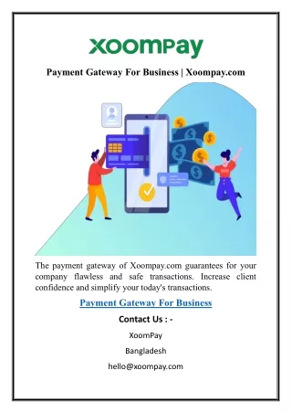 Payment Gateway For Business  Xoompay.com