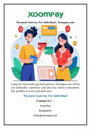 Payment Gateway For Individual  Xoompay.com