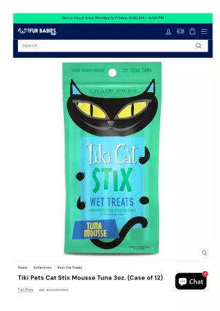 Tiki Pets Cat Stix Mousse Tuna