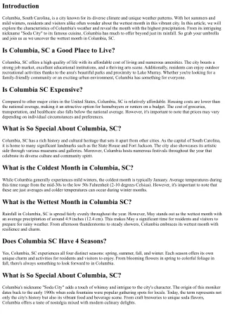 Rain or shine: The wettest month in Columbia, SC revealed.