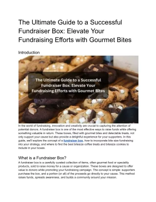 The Ultimate Guide to a Successful Fundraiser Box_ Elevate Your Fundraising Efforts with Gourmet Bites