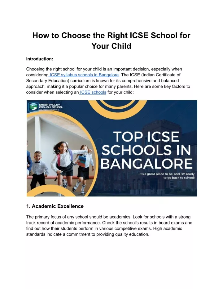 how to choose the right icse school for your child