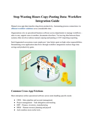 Stop Wasting Hours Copy-Pasting Data Workflow Integration Guide