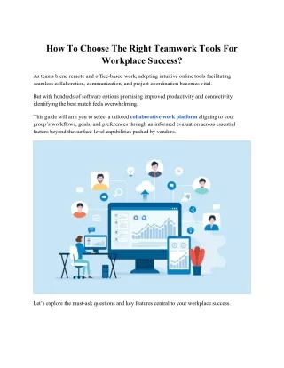 How To Choose The Right Teamwork Tools For Workplace Success