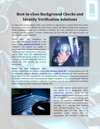 Best-in-class Background Checks and Identity Verification Solutions