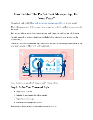 How To Find The Perfect Task Manager App For Your Team