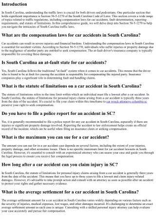 Decoding Section 56-5-1270: A Look into South Carolina Traffic Laws