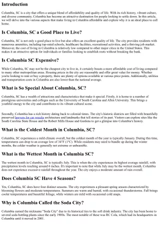 Exploring the affordability of living in Columbia, SC.