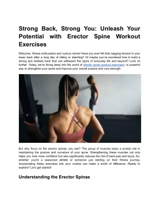 Strong Back, Strong You_ Unleash Your Potential with Erector Spine Workout Exercises