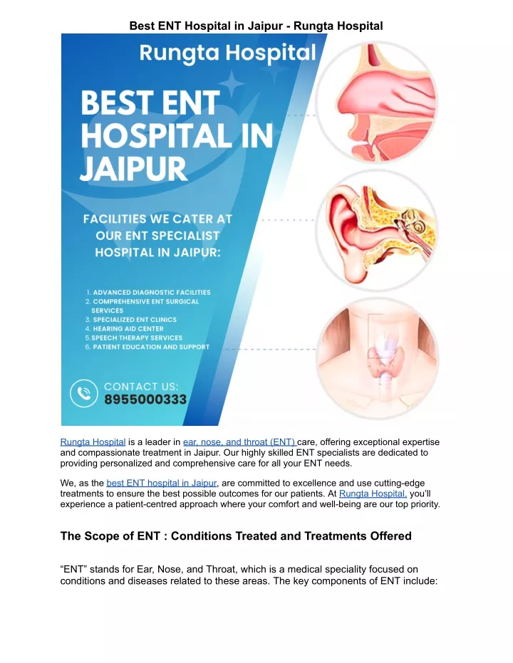 b st ent hospital in jaipur rungta hospital