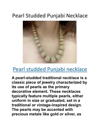 Pearl Studded Punjabi Necklace