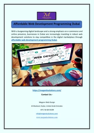 Affordable Web Development Programming Dubai