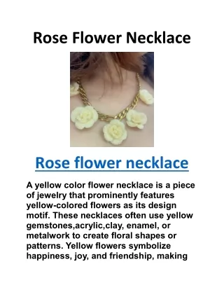 Rose Flower Necklace