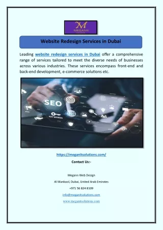 Website Redesign Services in Dubai