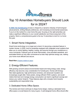 Top 10 Amenities Homebuyers Should Look for in 2024 _