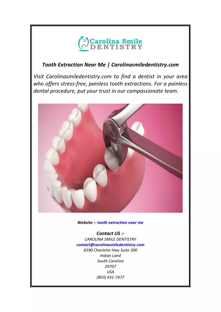 tooth extraction near me carolinasmiledentistry