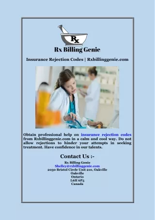 insurance rejection codes rxbillinggenie com