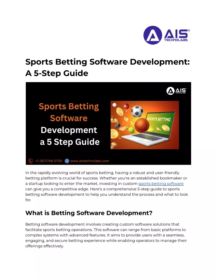 sports betting software development a 5 step guide