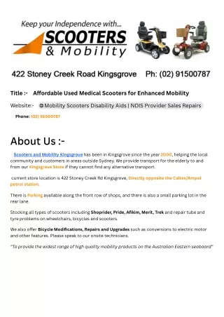 title a ordable used medical scooters