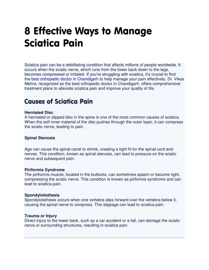 sciatica pain can be a debilitating condition