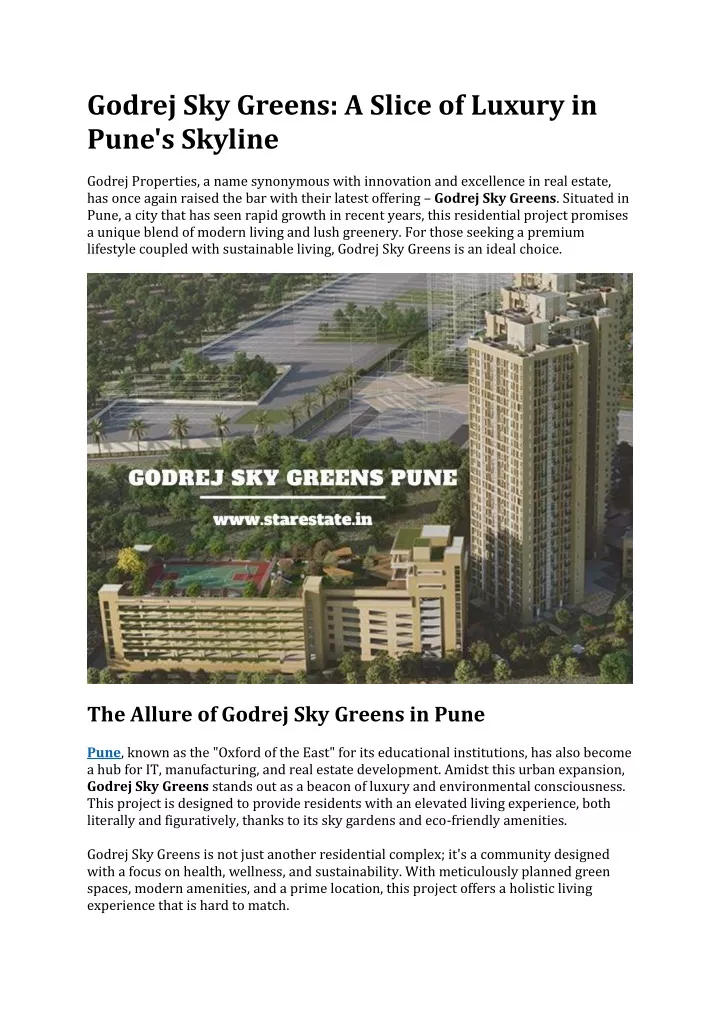 godrej sky greens a slice of luxury in pune