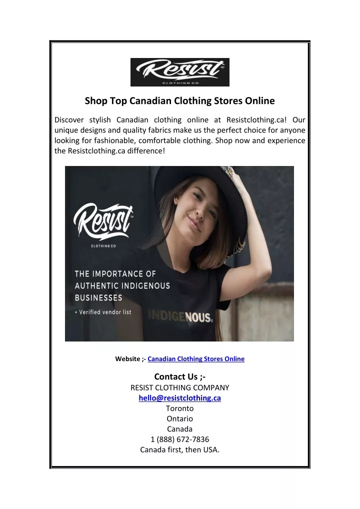 shop top canadian clothing stores online